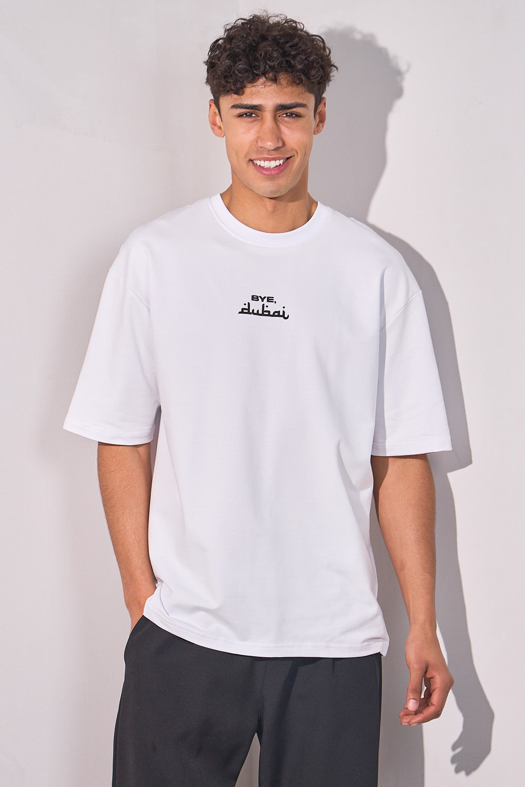 Tee-shirt blanc imprimé Bye Dubaï