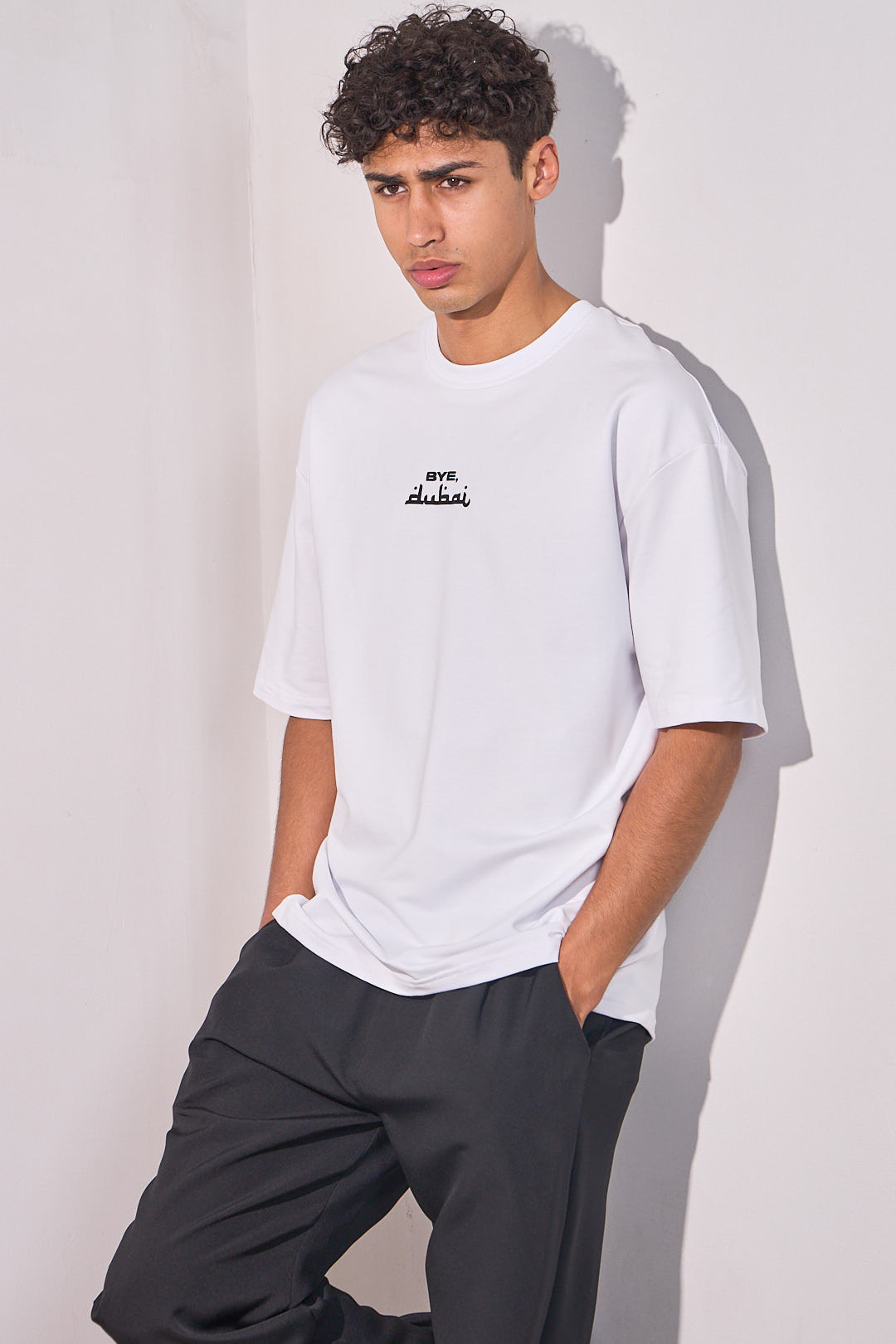 Tee-shirt blanc imprimé Bye Dubaï