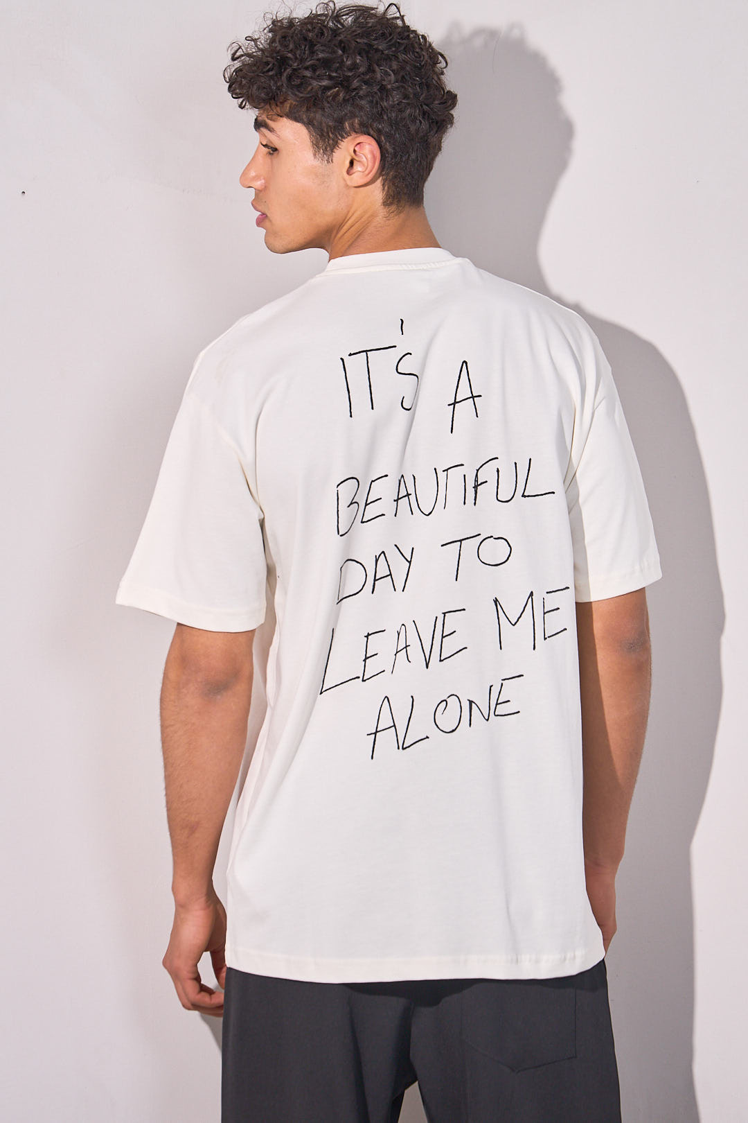 Tee-shirt blanc imprimé mood