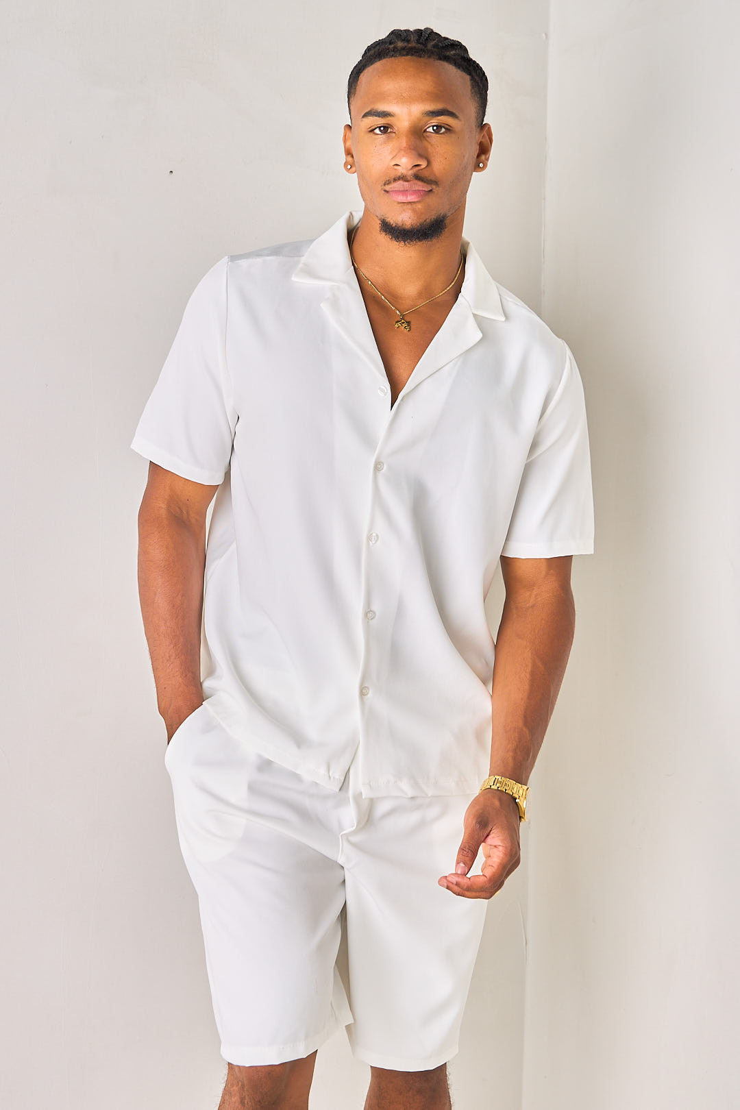 Ensemble 2 pièces chemise + short blanc