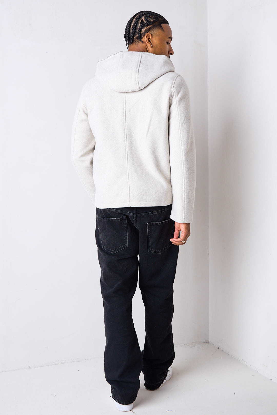 Veste beige clair zippée en polaire lisse