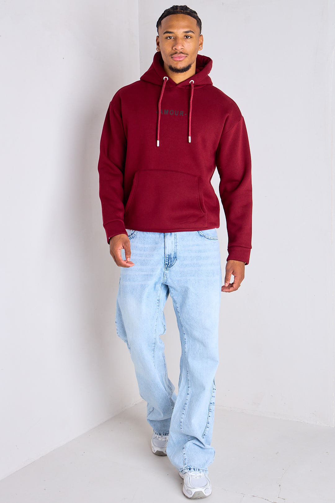 Sweat à capuche bordeaux "amour"