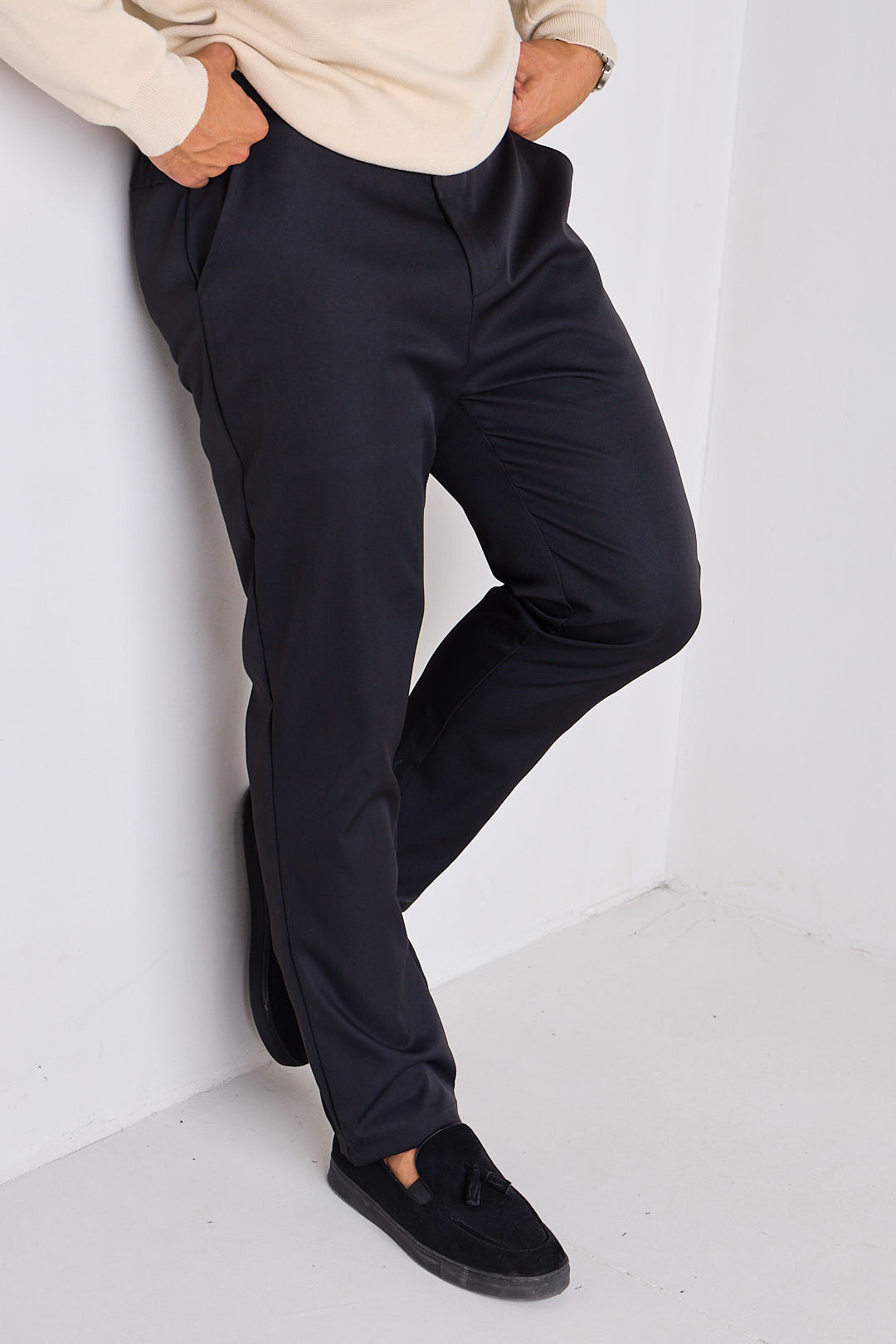 Pantalon à pinces noir