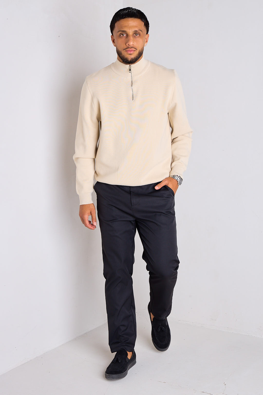 Pantalon à pinces noir