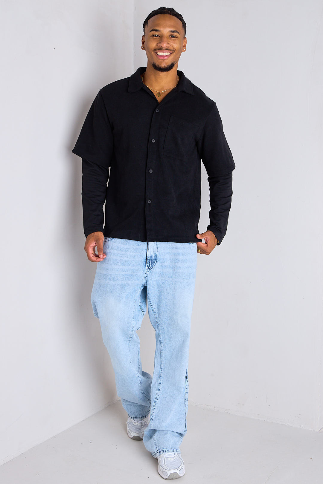 Chemise épaisse à rayures noires