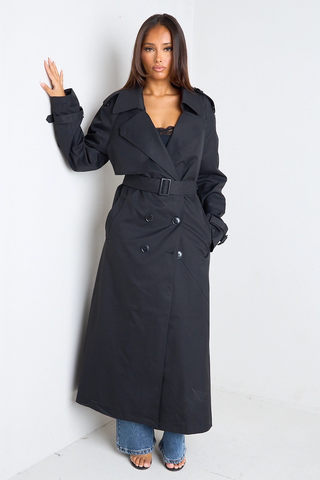 Veste Longue Style Redingote Noire - Taille 42, Occasion En Très Bon état