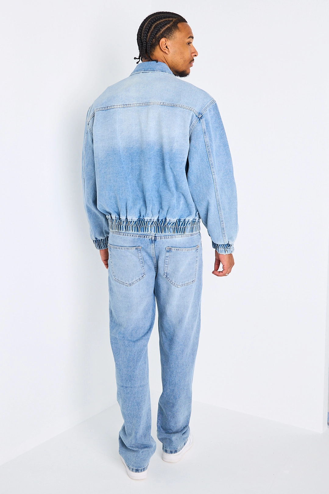 Ensemble 2 pièces veste + jean bleu clair
