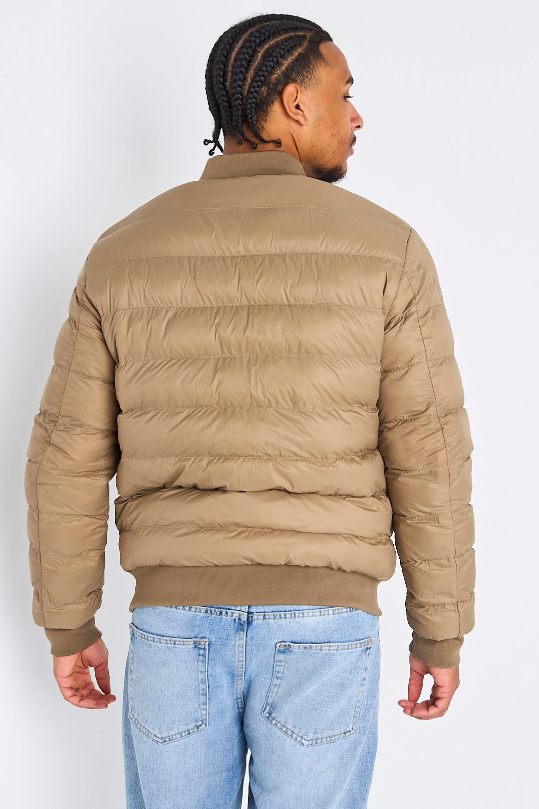 Veste style bomber réversible taupe intérieur taupe