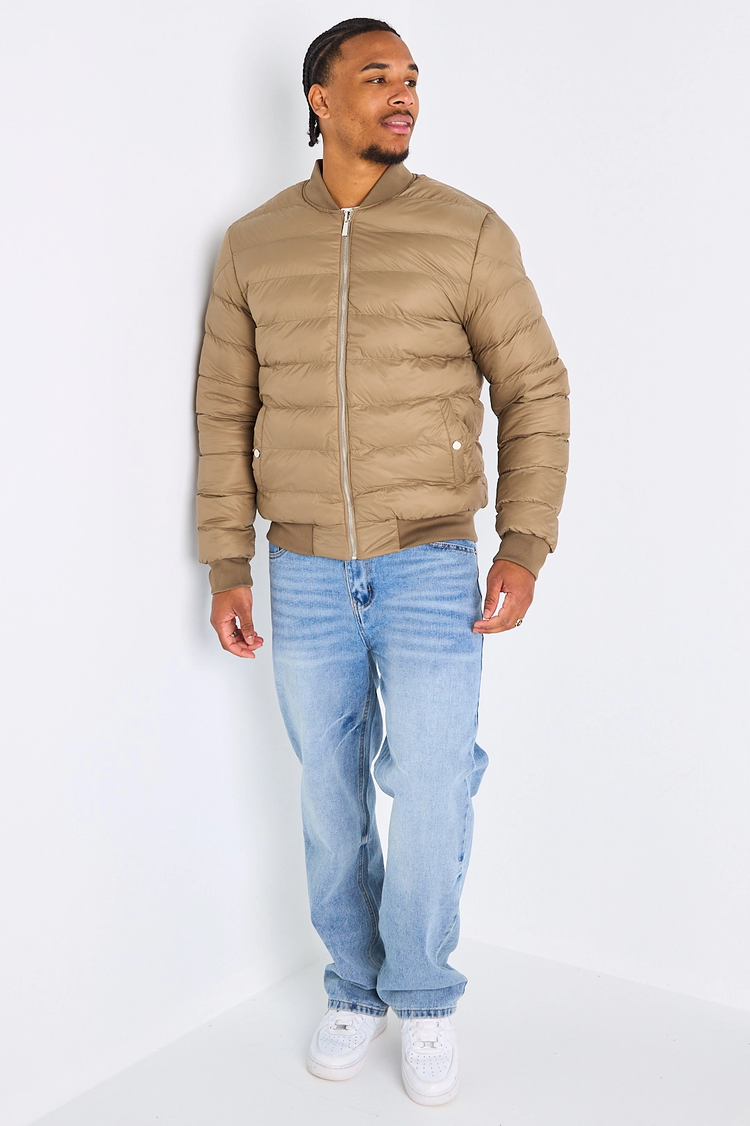 Veste style bomber réversible taupe intérieur taupe