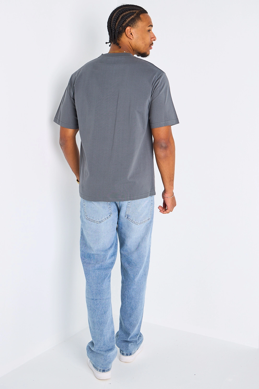 T-shirt à manches courtes basic gris foncé