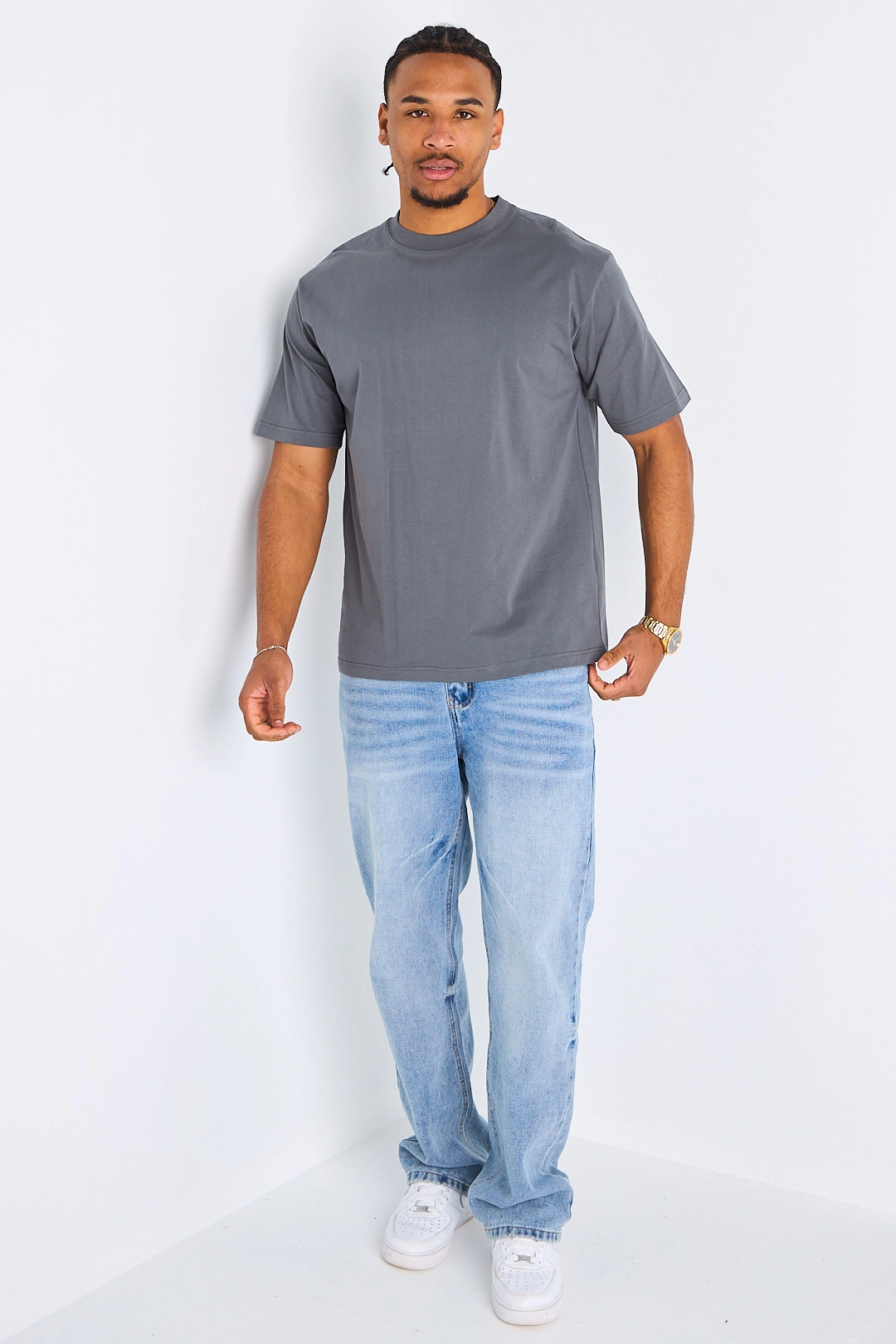 T-shirt à manches courtes basic gris foncé