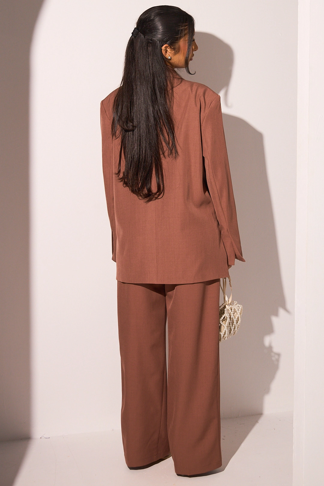 Ensemble deux pièces blazer + pantalon couleur brique