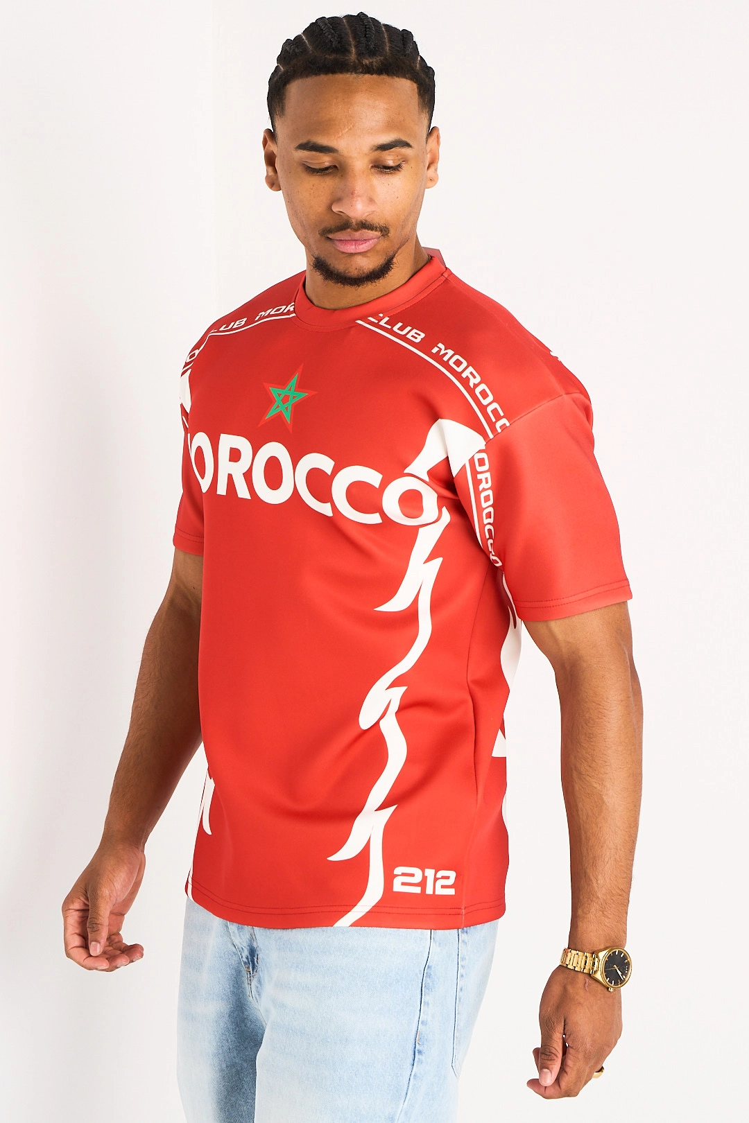 Tee-shirt rouge à inscriptions