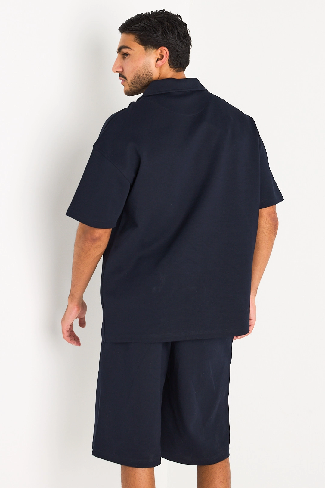 Ensemble bleu marine haut col rabat + short