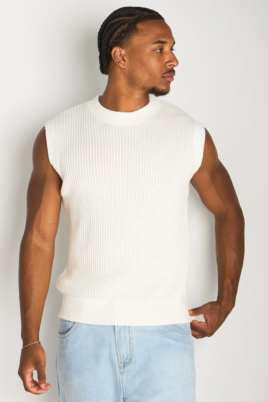Débardeur en maille blanc