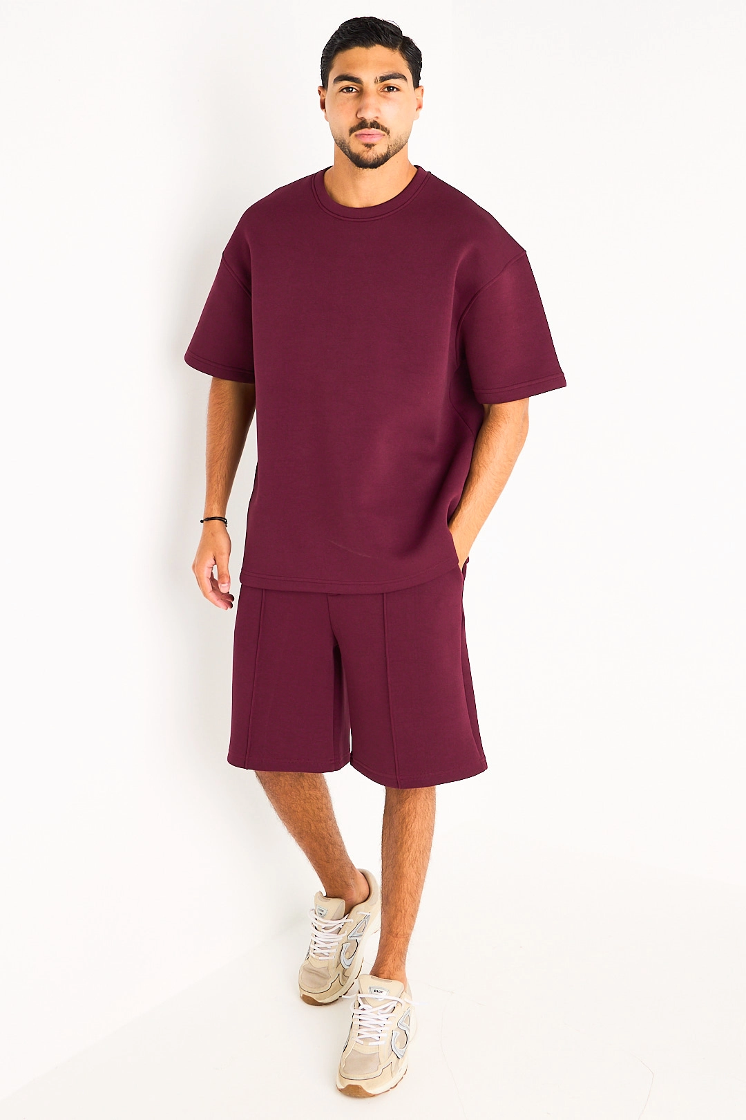 Ensemble deux pièces tee-shirt + short bordeaux