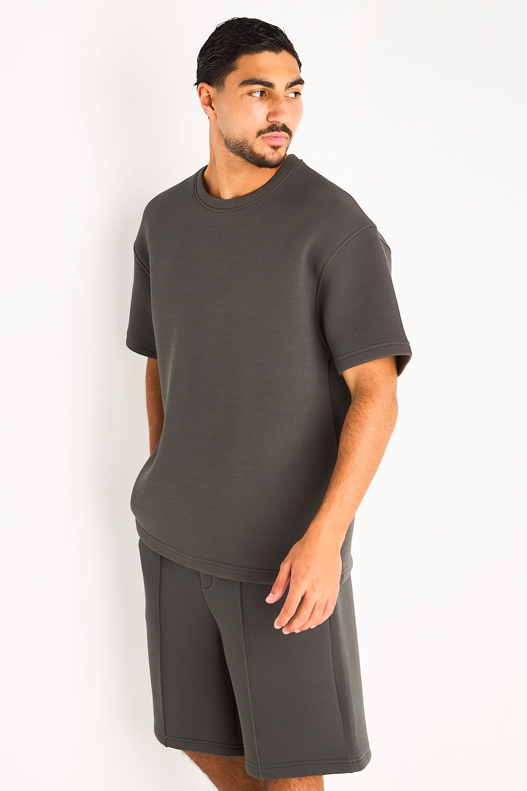 Ensemble deux pièces tee-shirt + short anthracite
