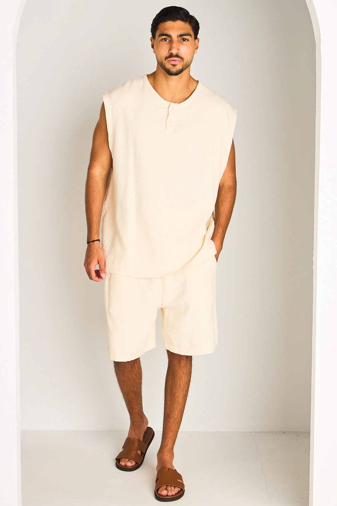 Ensemble deux pièces beige marcel + short