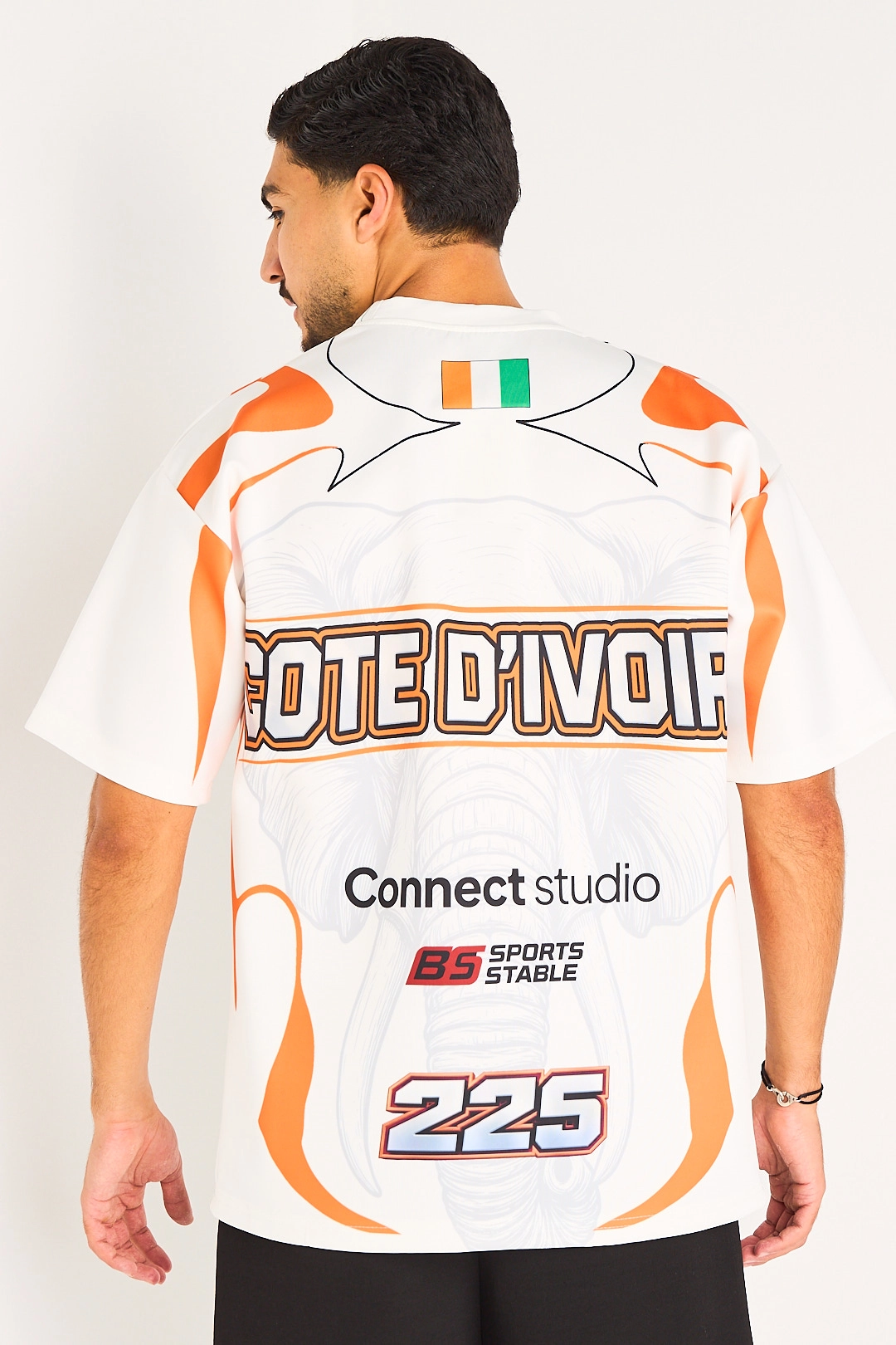 Tee-shirt blanc à inscription '' Cote d'Ivoire ''