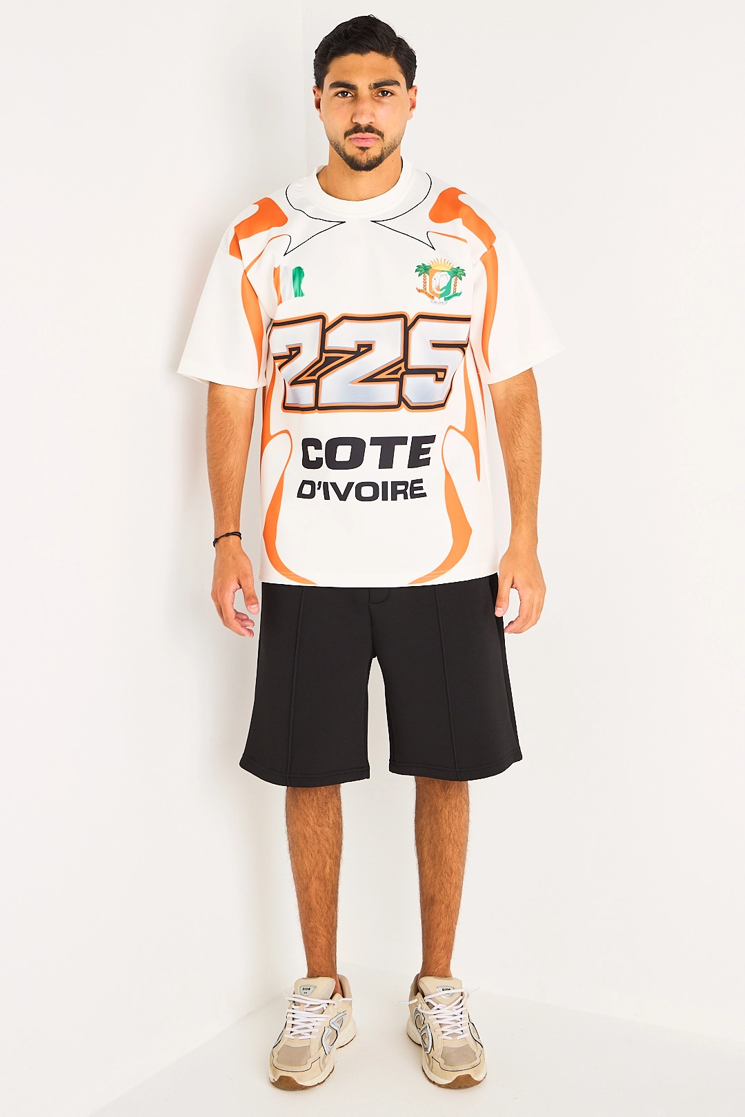 Tee-shirt blanc à inscription '' Cote d'Ivoire ''