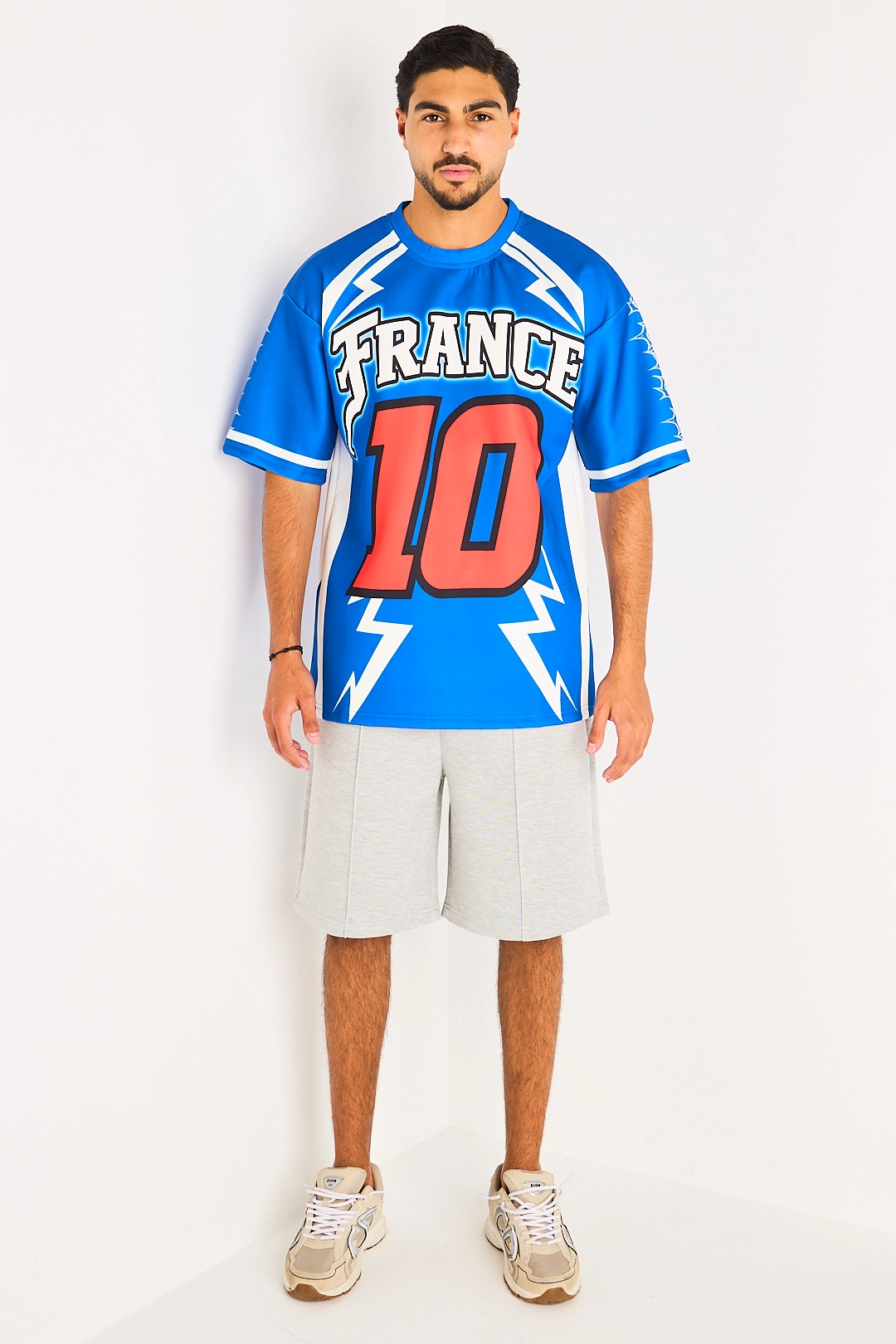 Tee-shirt bleu à inscription '' France ''