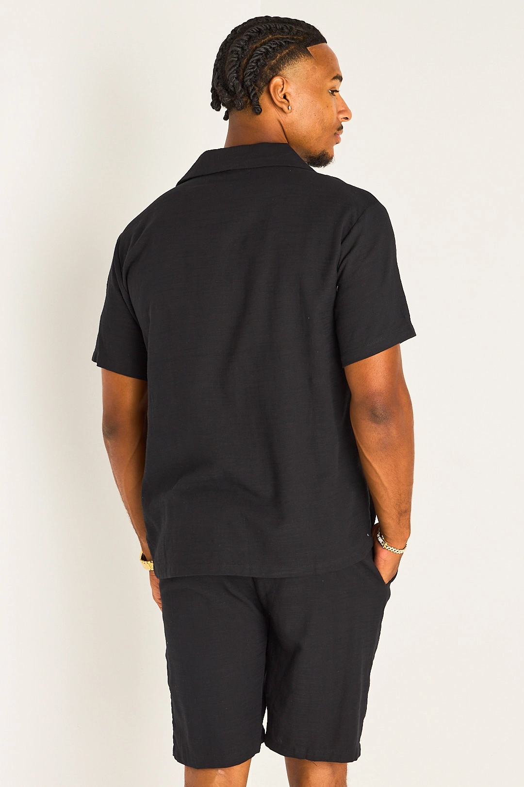 Ensemble deux pièces noir chemise + short