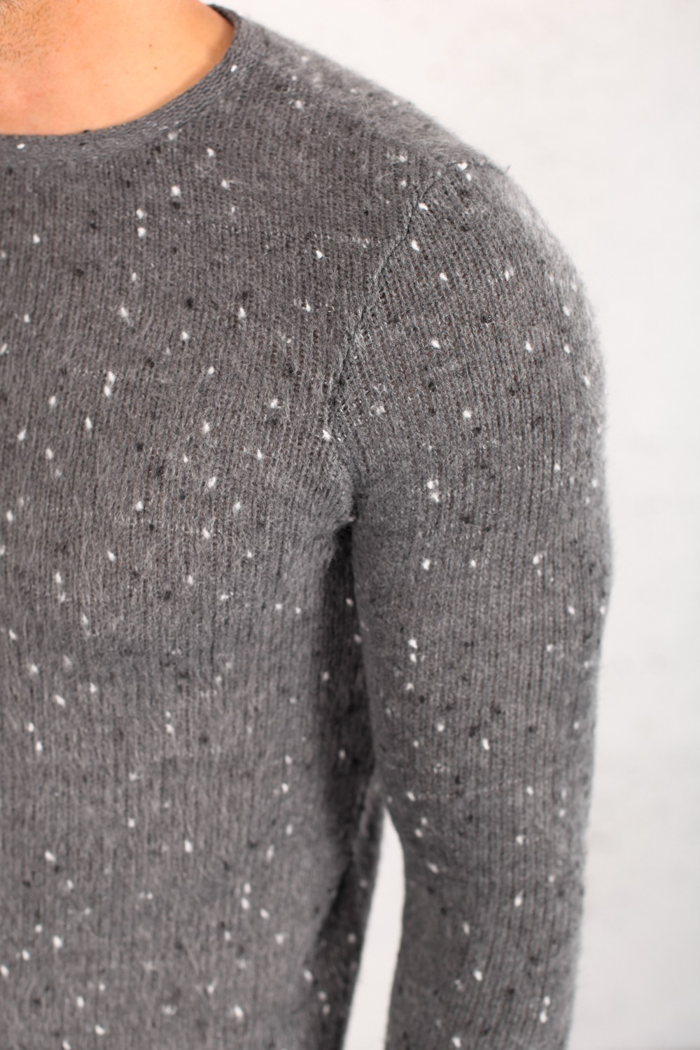 Pull gris chiné oversize