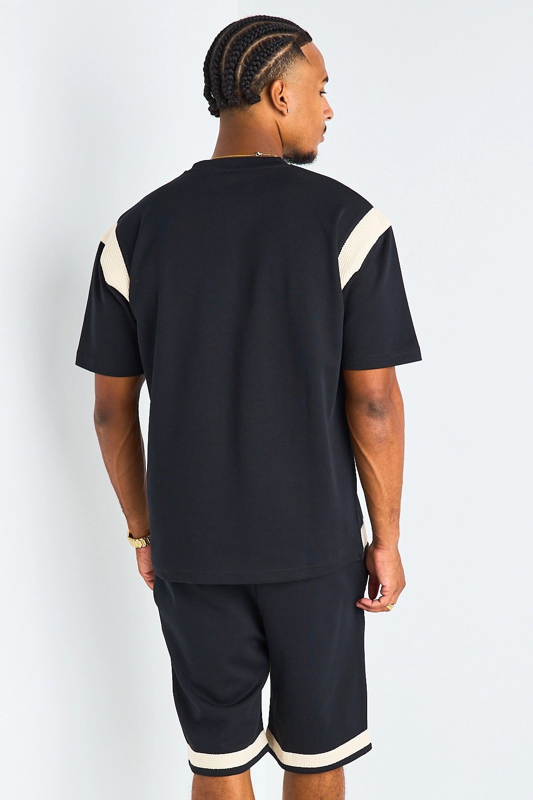 Ensemble 2 pièces : t-shirt + short à inscriptions "LOVE " noir