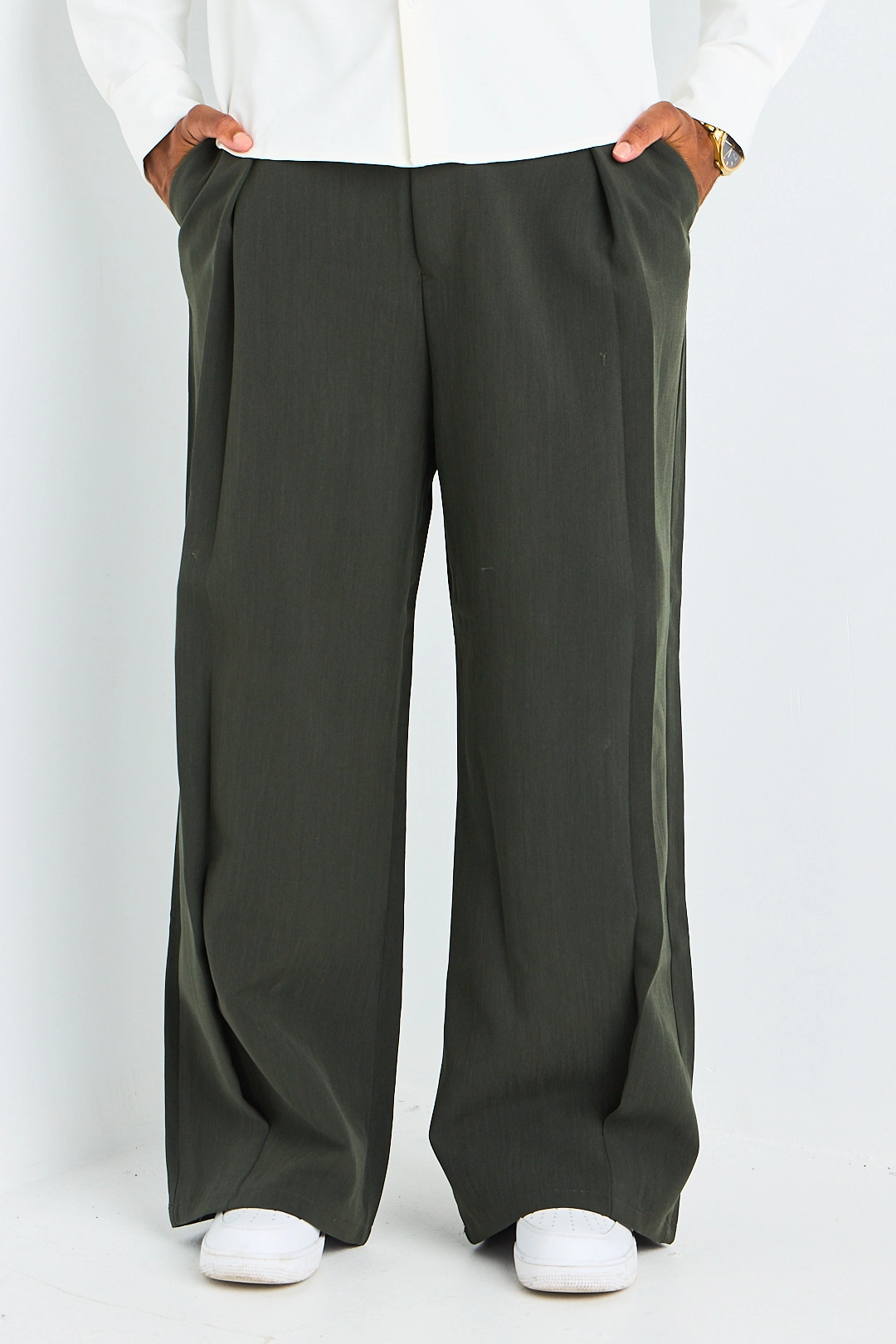 Pantalon kaki à coupe droite