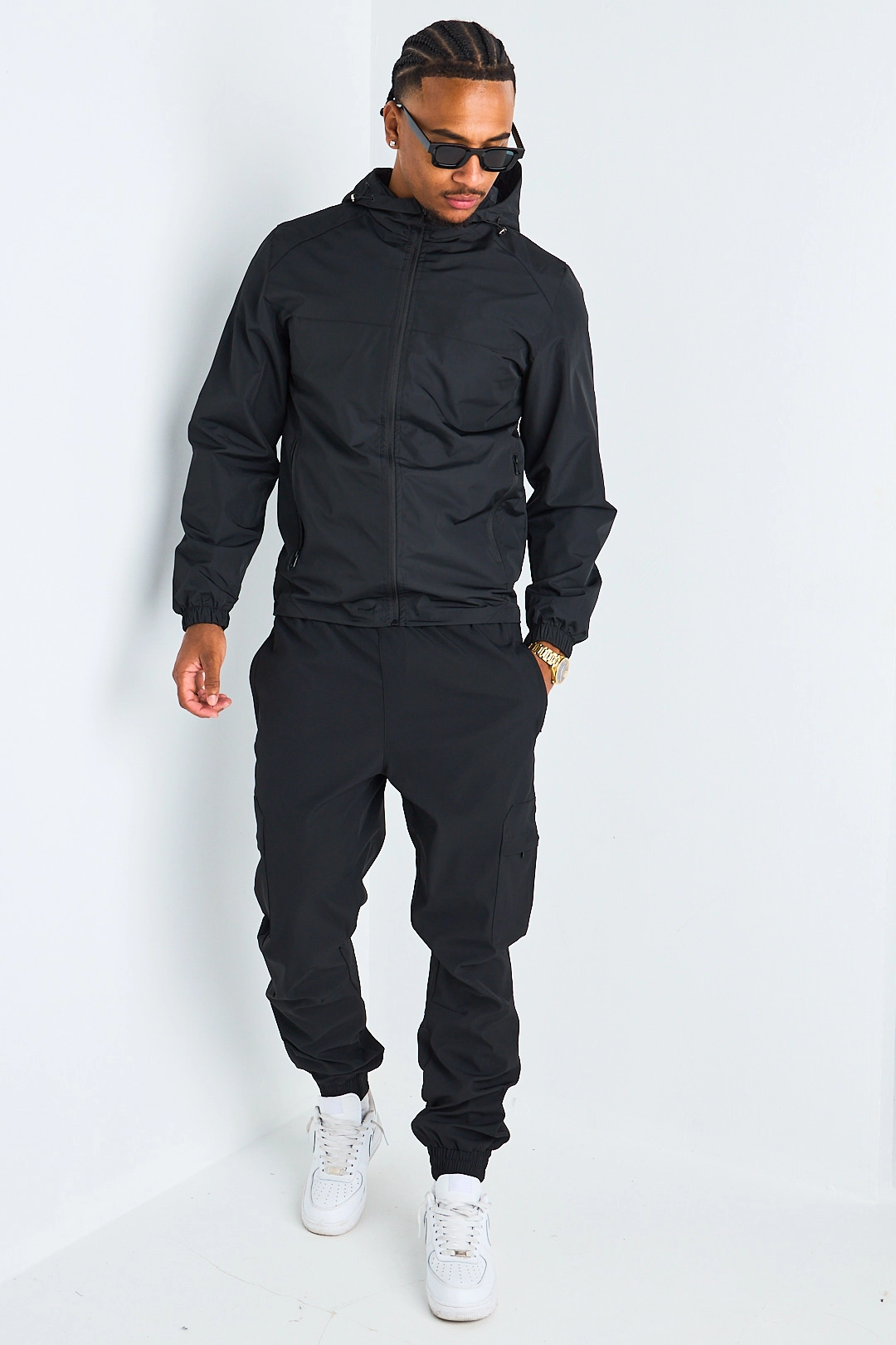 Jogging en toile à poches cargo noir