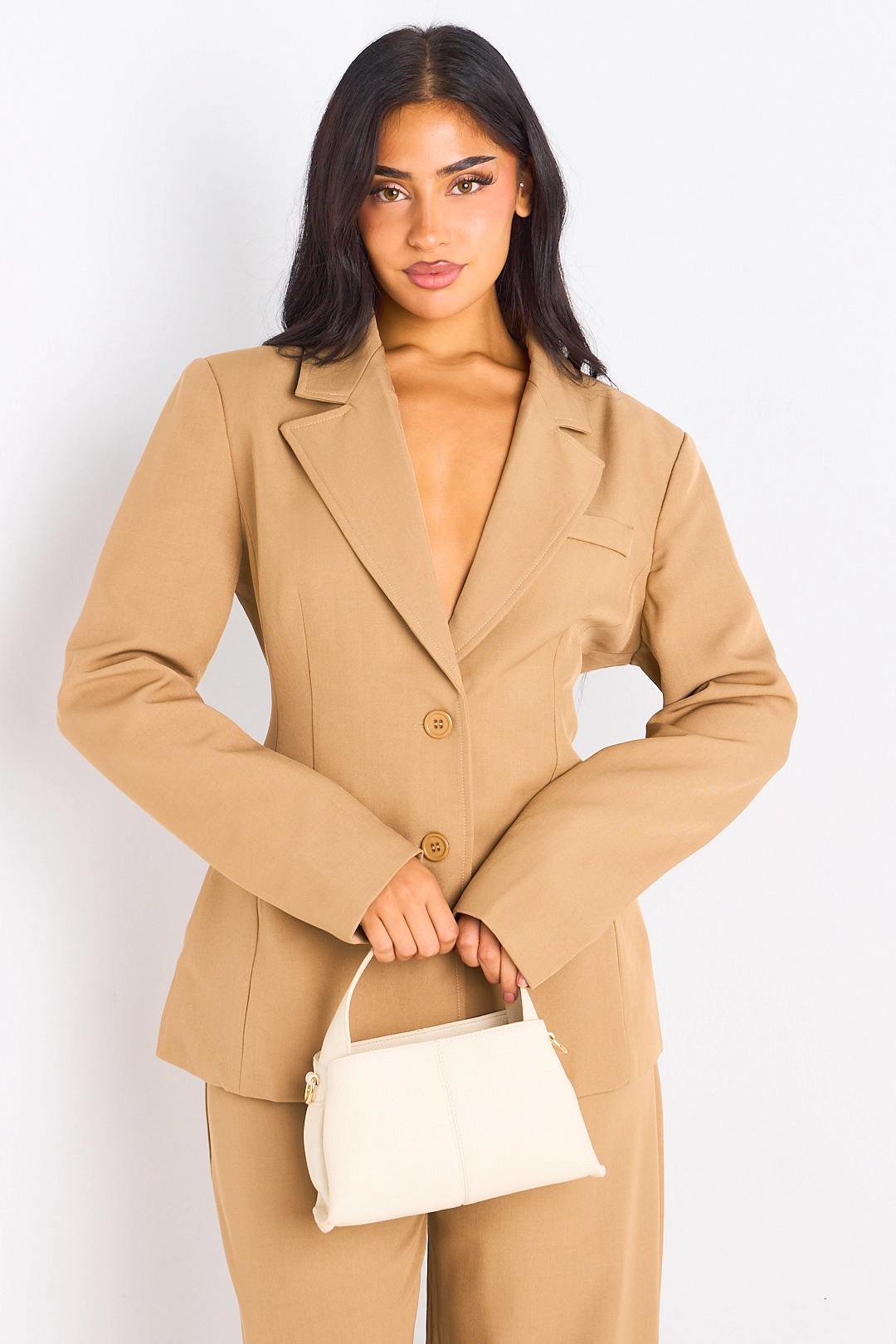 Ensemble deux pièces camel blazer + pantalon