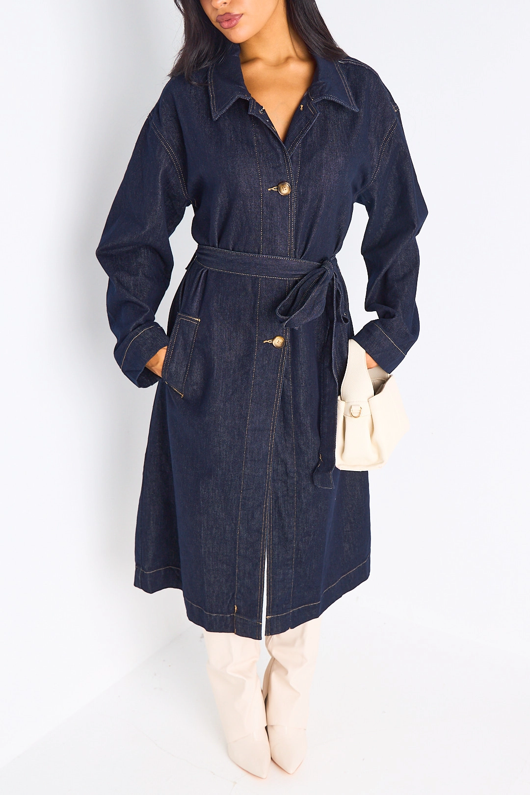 Trench long en jean