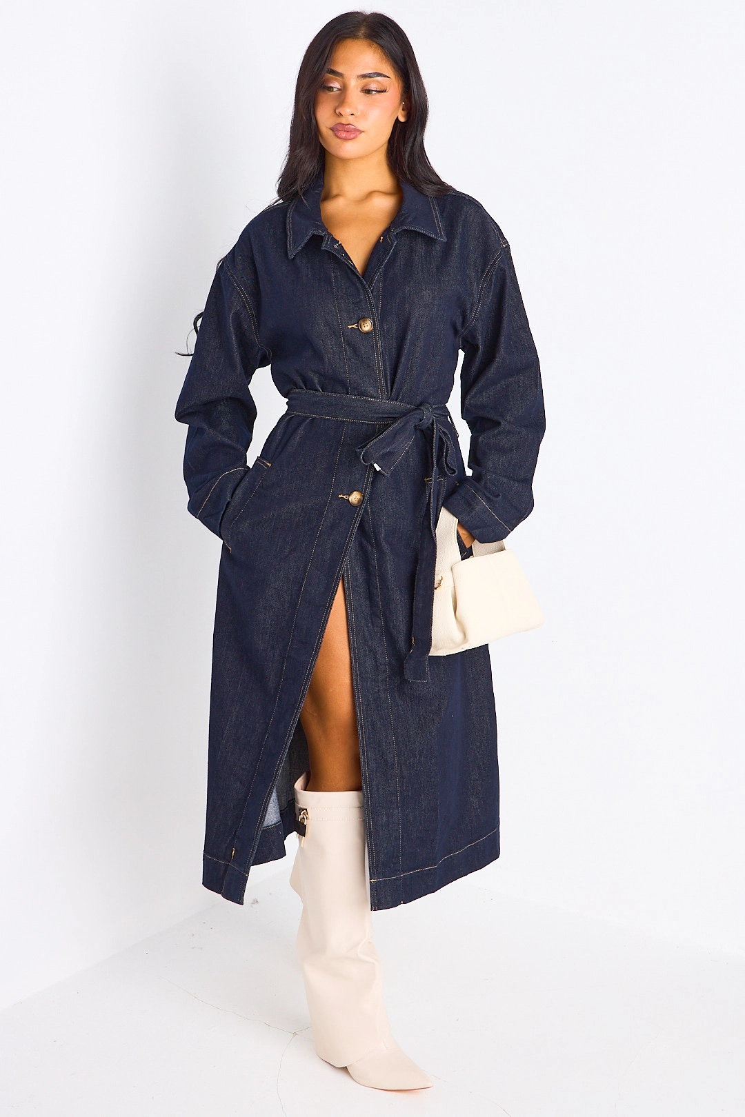 Trench long en jean