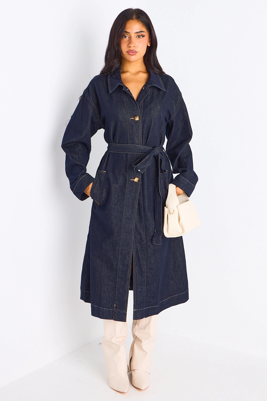Trench long en jean