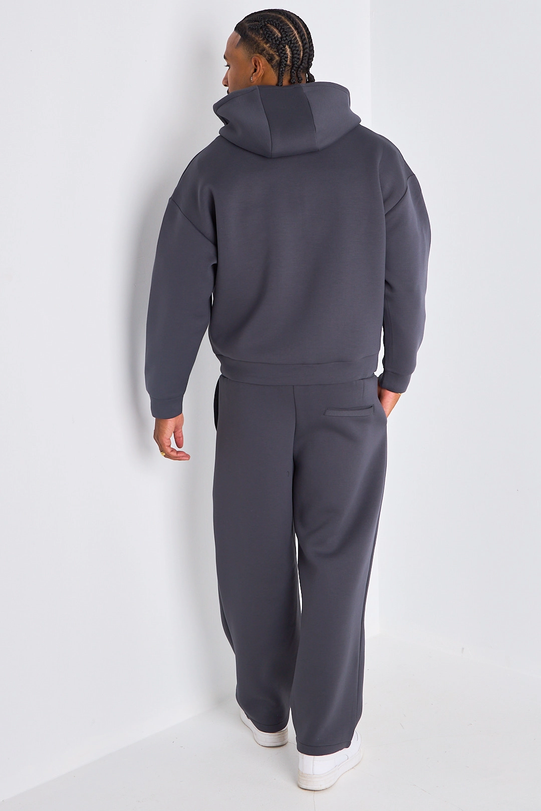 Ensemble 2 pièces : veste à capuche + jogging gris foncé
