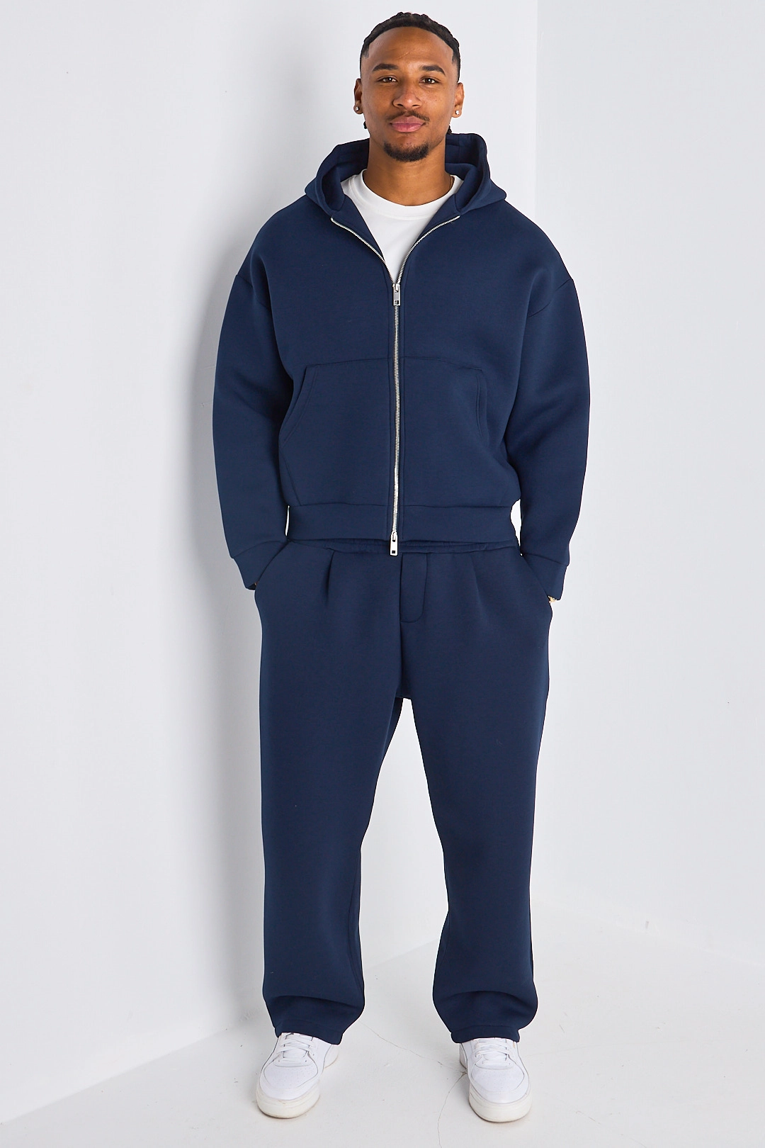 Ensemble 2 pièces : veste à capuche + jogging bleu marine