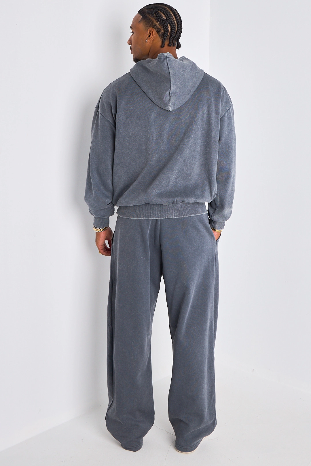 Ensemble 2 pièces : sweat + jogging gris foncé chiné