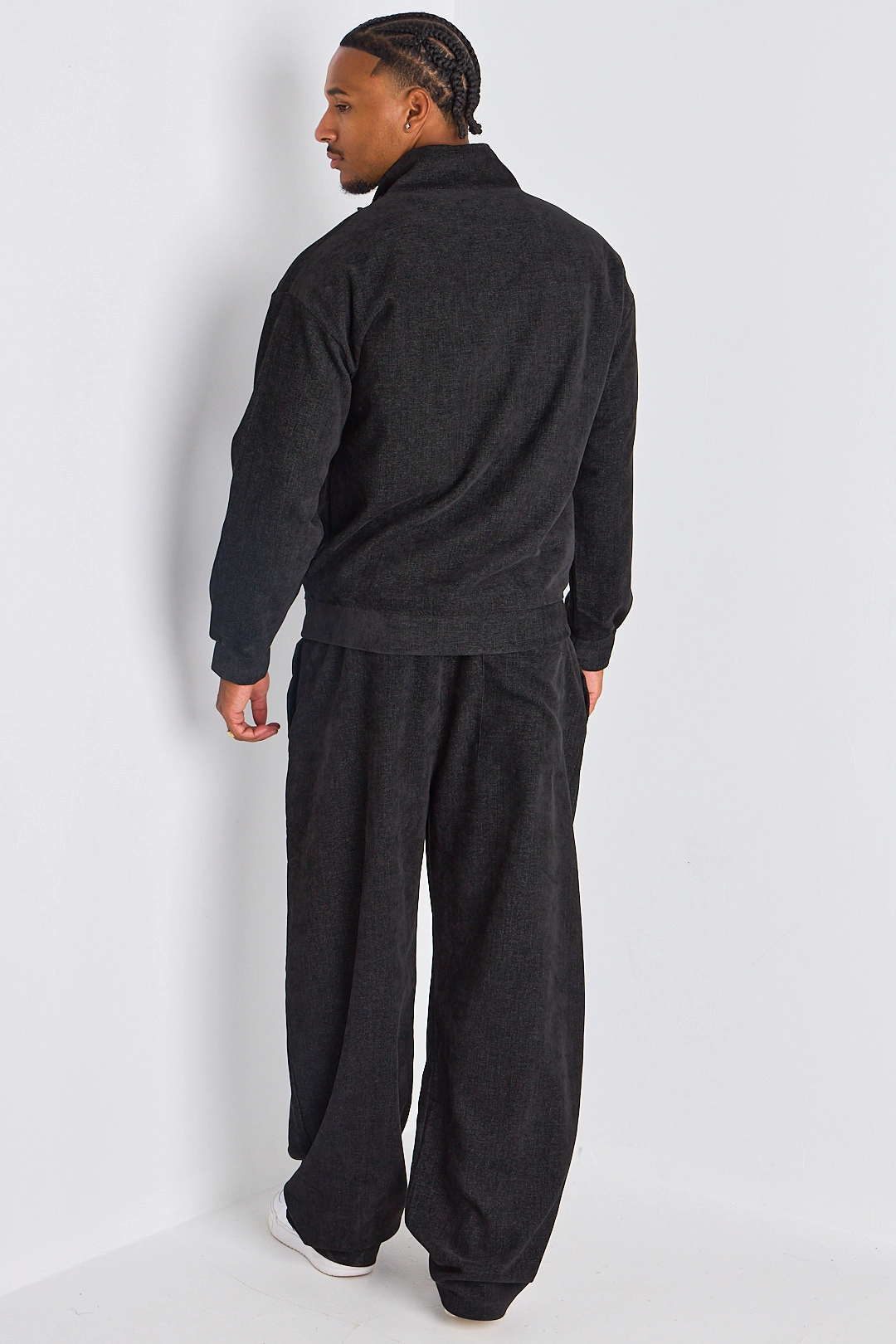 Ensemble 2 pièces : veste + jogging noir chiné