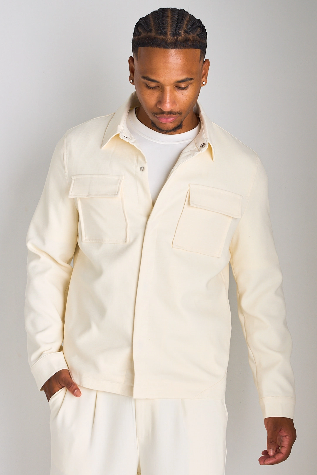 Ensemble 2 pièces : veste + pantalon beige