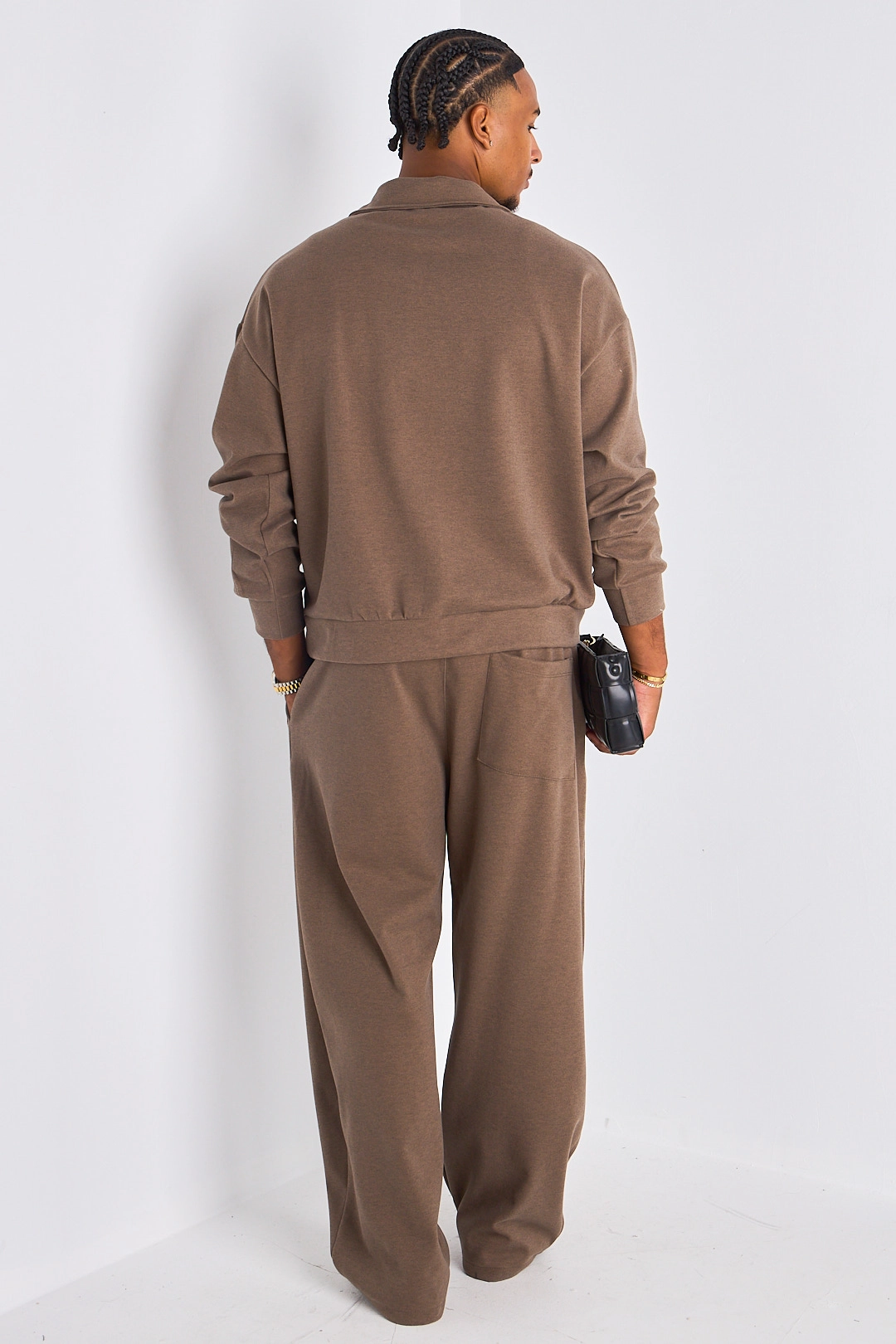 Ensemble 2 pièces : sweat + jogging café