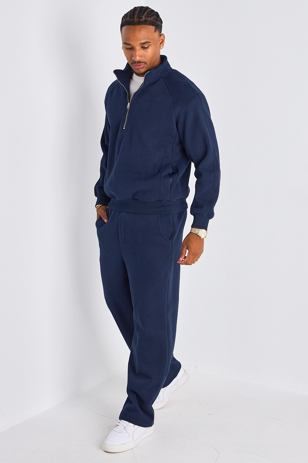 Ensemble 2 pièces : pull + jogging bleu marine