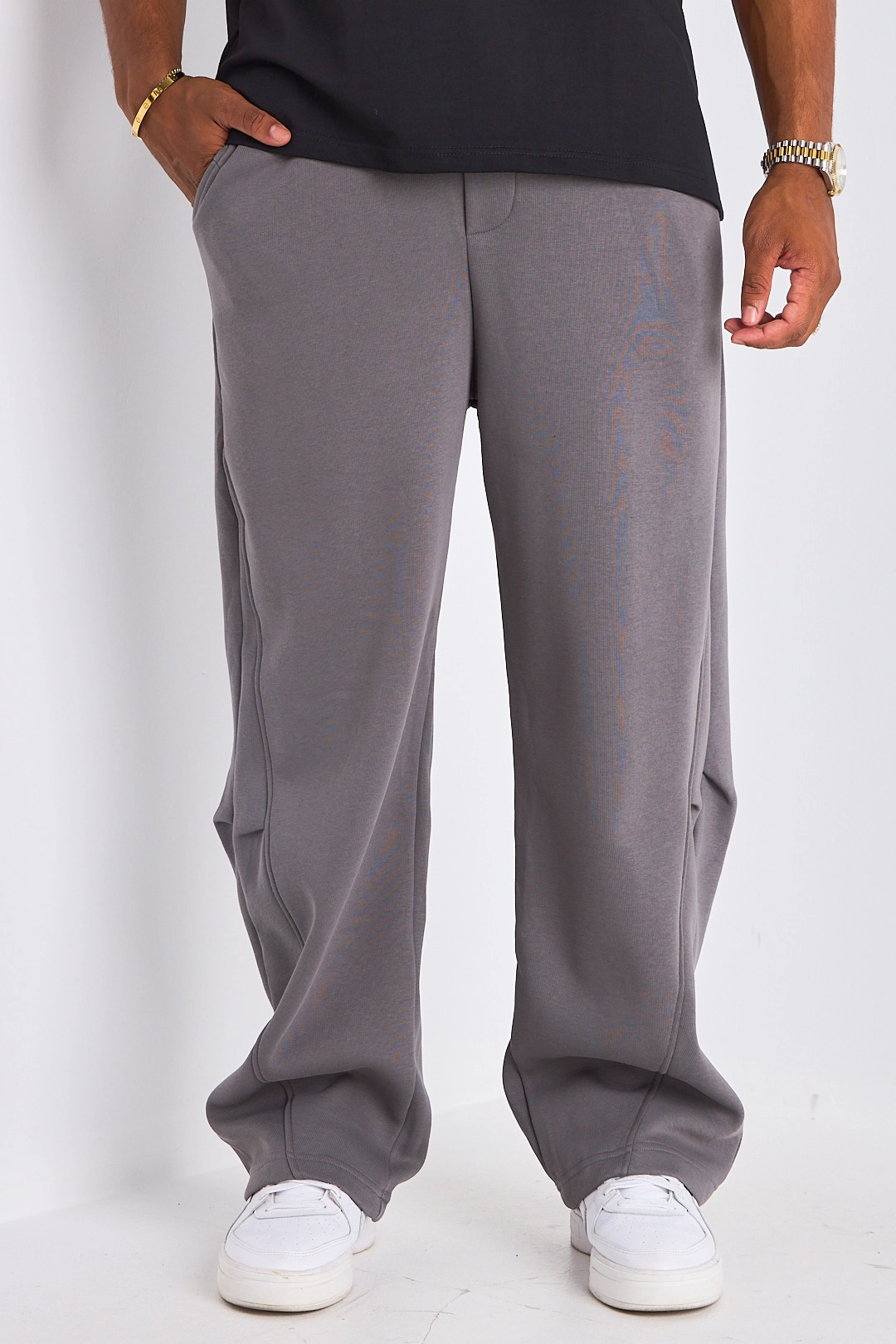 Jogging large gris foncé