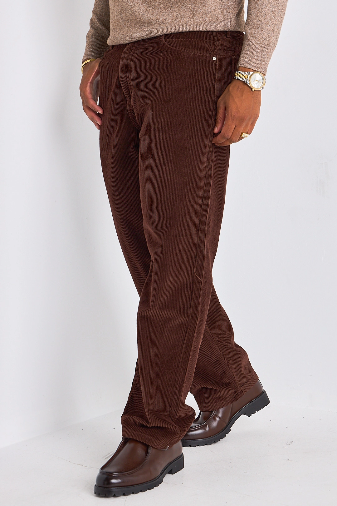 Pantalon en velours marron