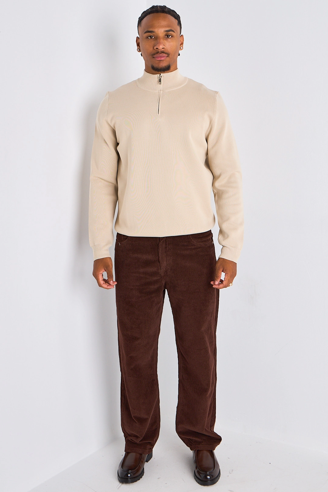 Gilet à demi-zip beige
