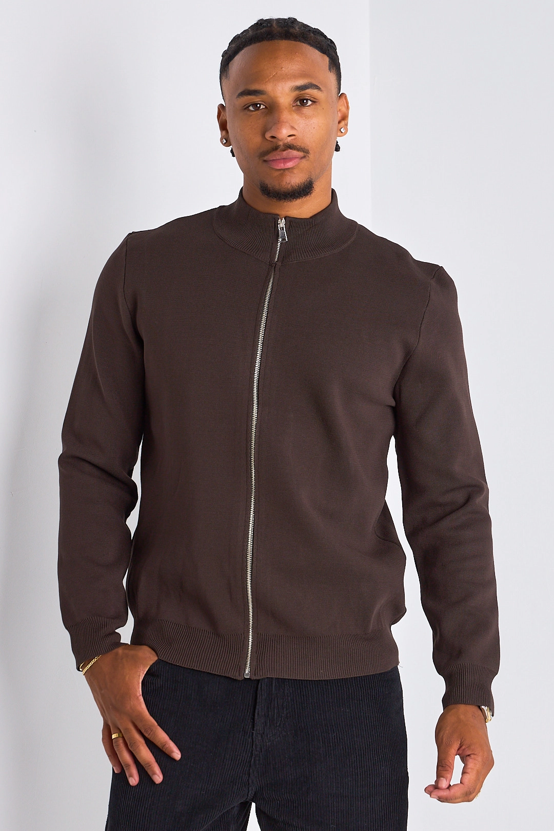 Gilet à manches longues basic marron