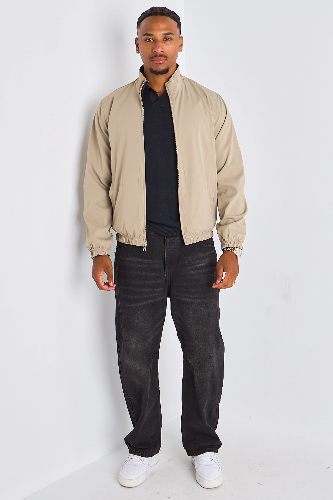 Veste réversible noir à intérieur beige