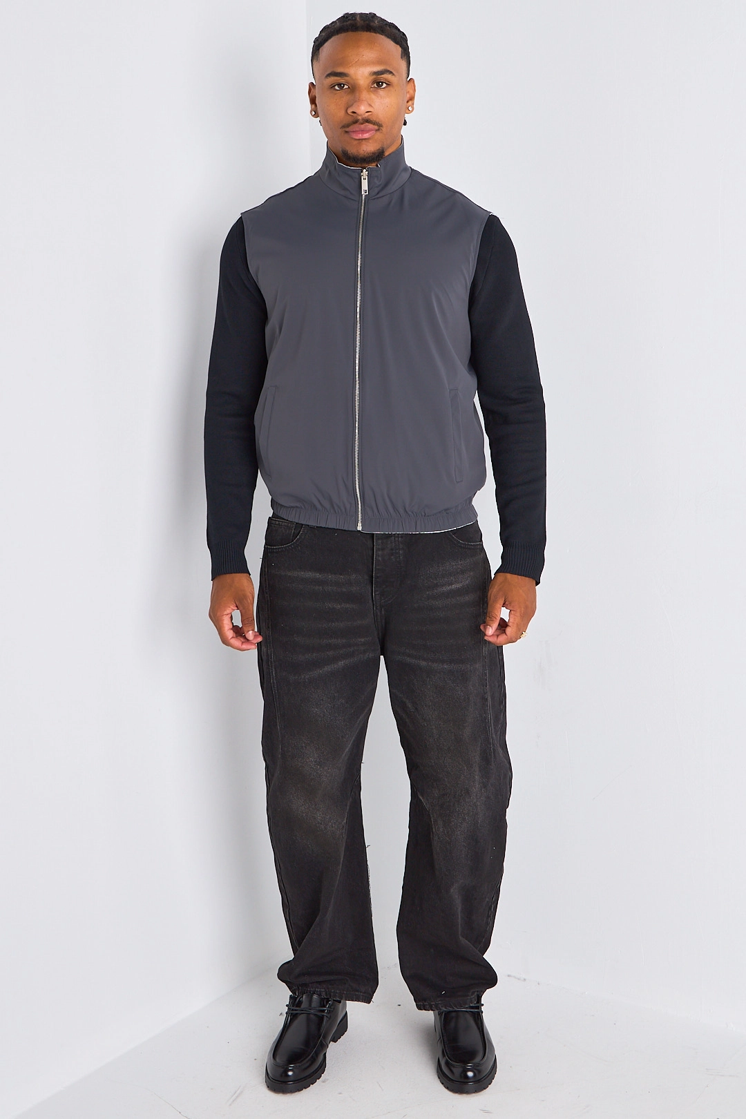 Veste sans manches réversible grise