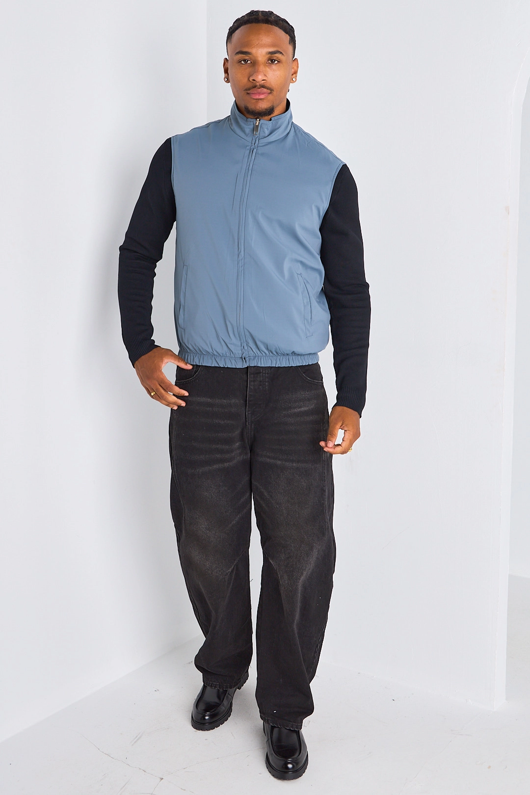 Veste sans manches réversible bleu marine