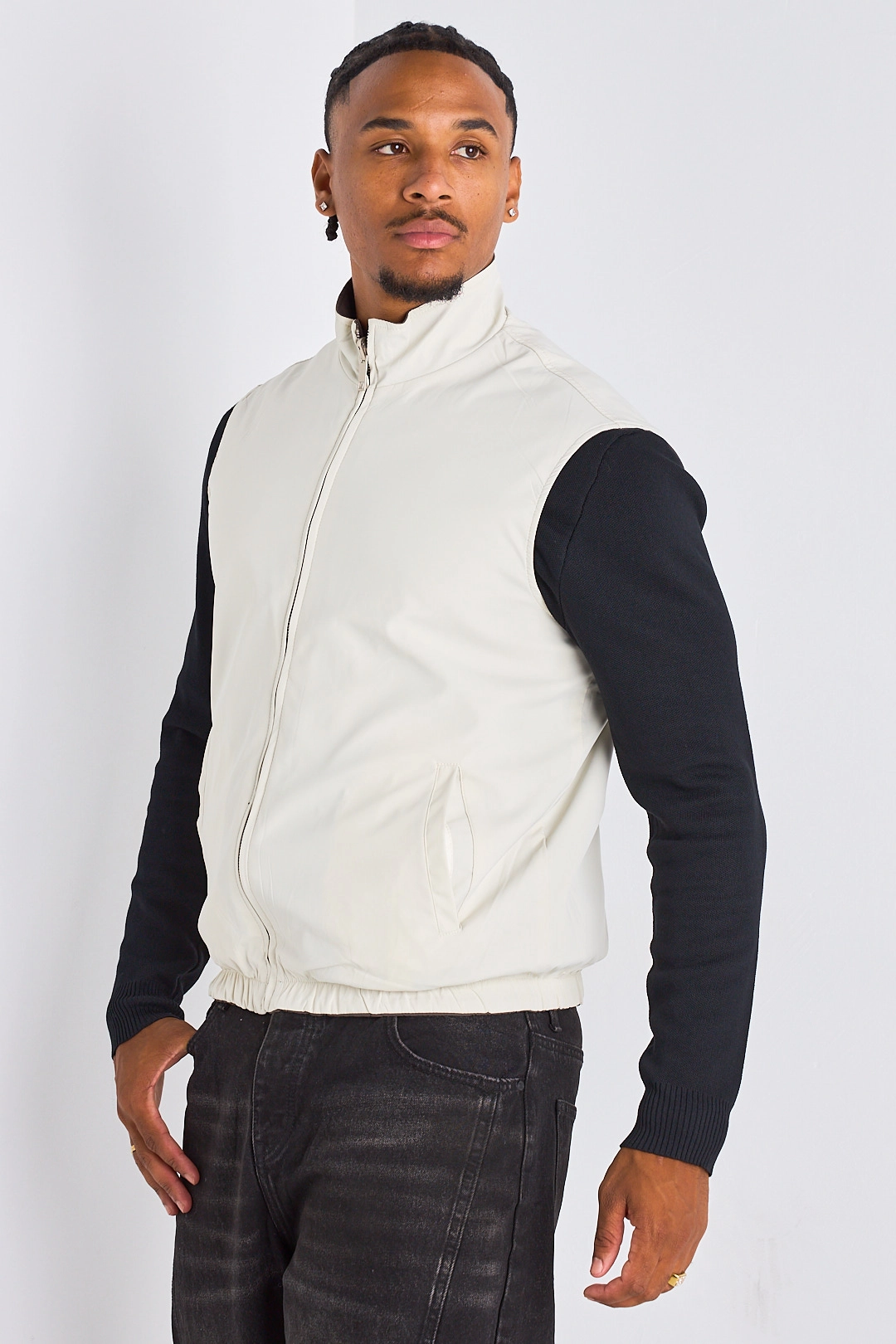 Veste sans manches réversible marron