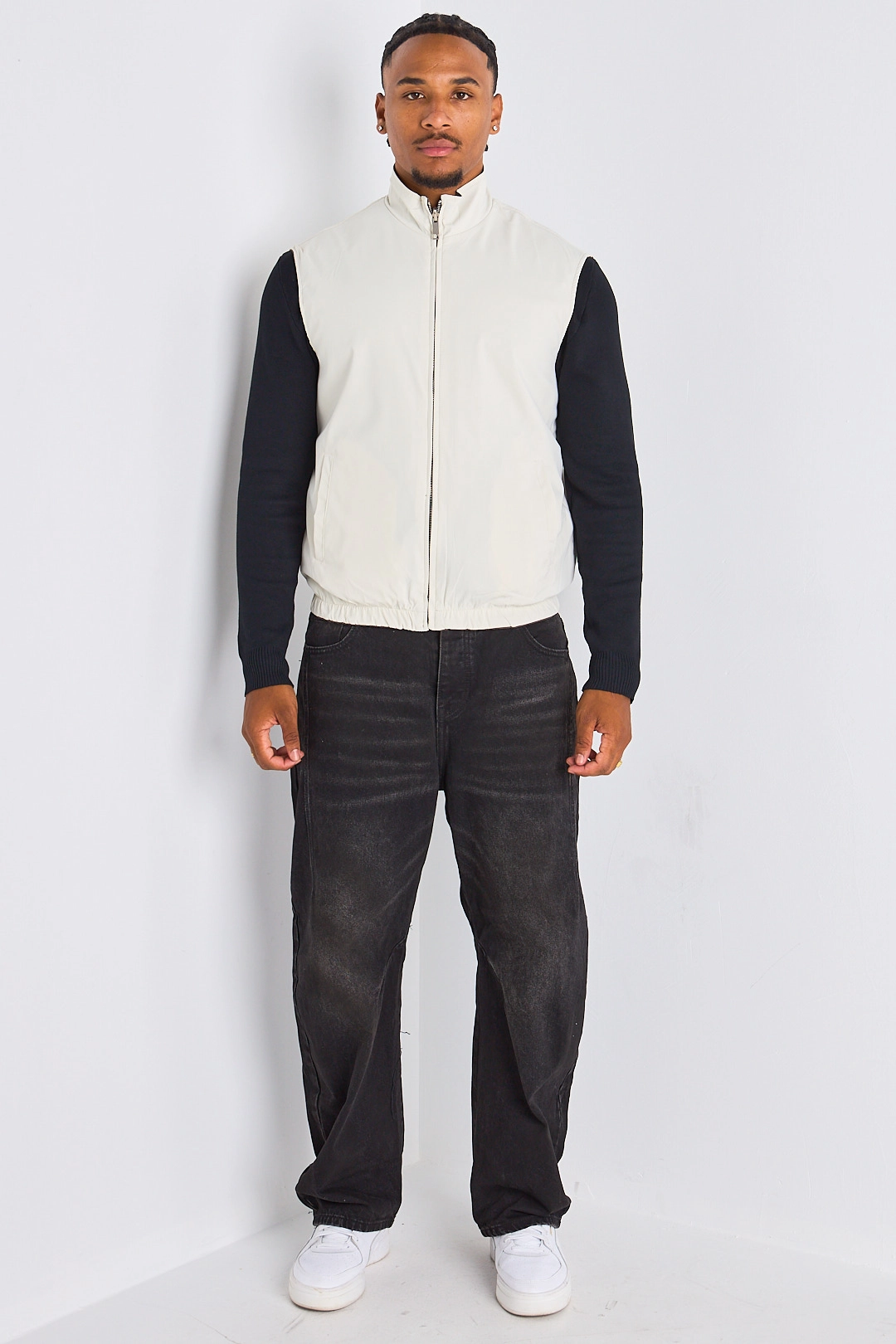 Veste sans manches réversible marron